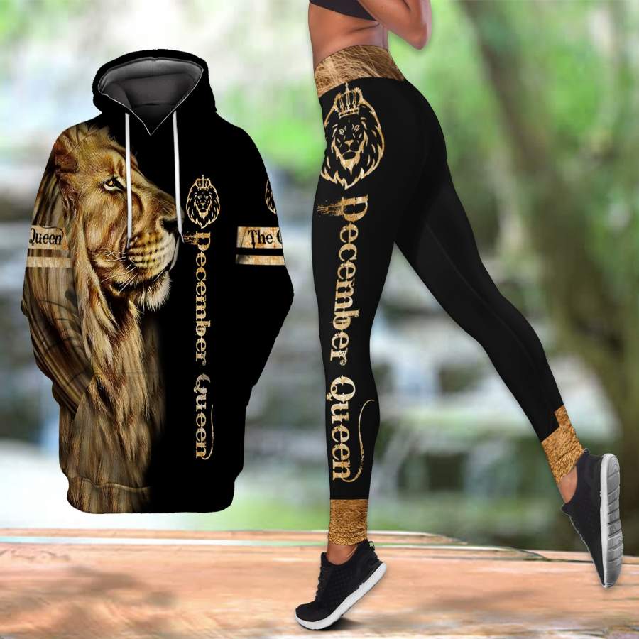 3D December Queen All Over Printed Combo Hoodie + Legging for Women