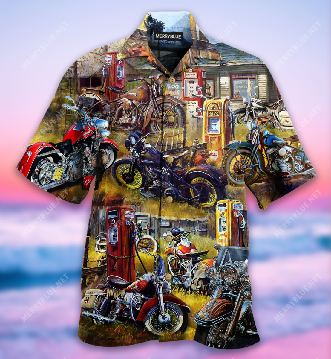 Motorcycles In The Field Unisex Hawaii Shirt Ha102157