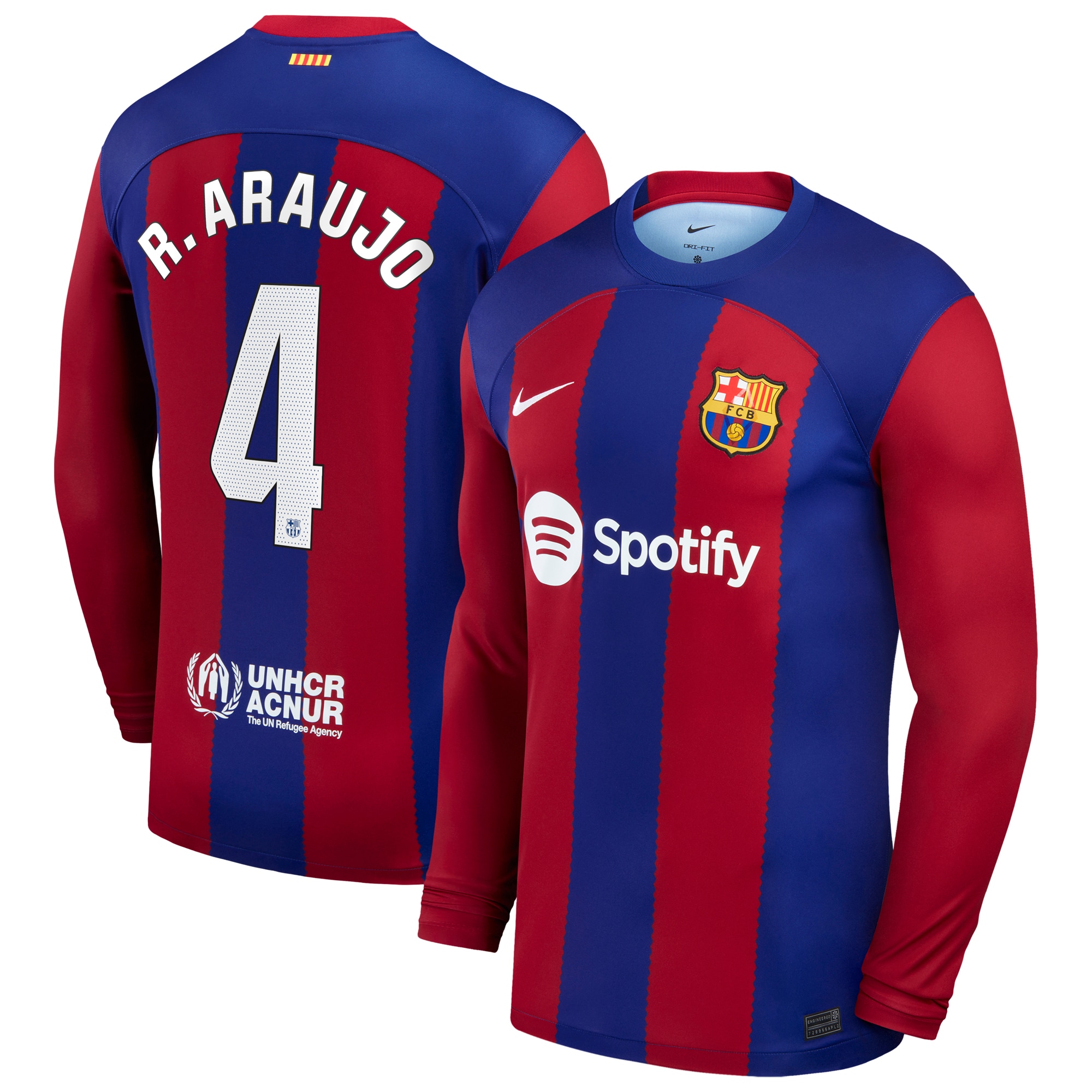 Ronald Araujo Barcelona 2023/24 Home Replica Long Sleeve Jersey – Royal