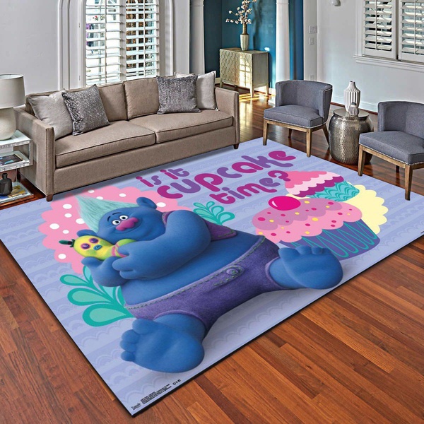 Dreamworks Trolls Cupcakes Area Rug, Living Room Bedroom Carpet