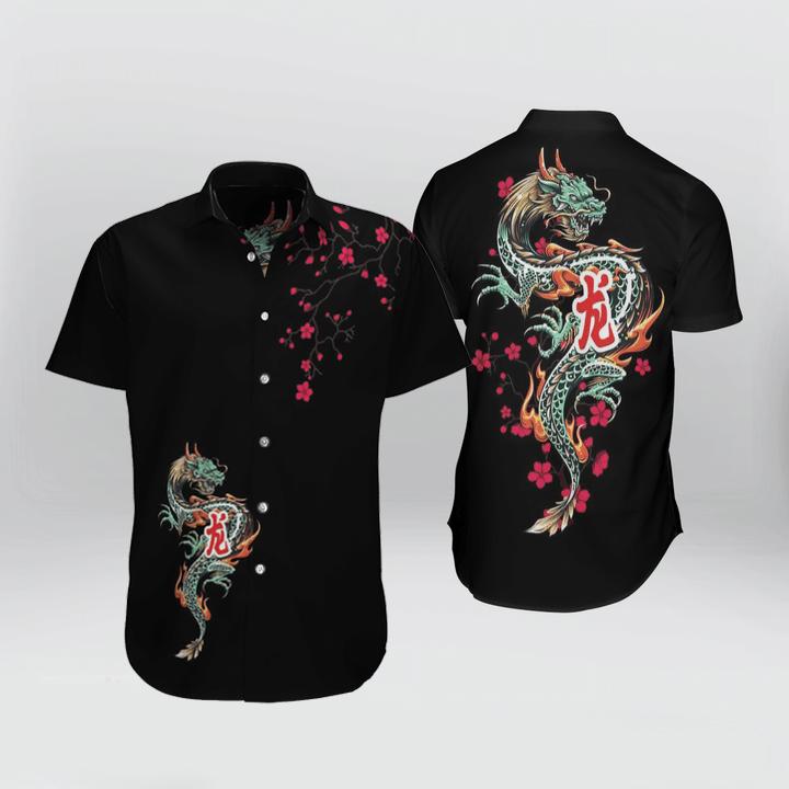 Japanese Dragon Sakura Hawaii Shirt Ha81372