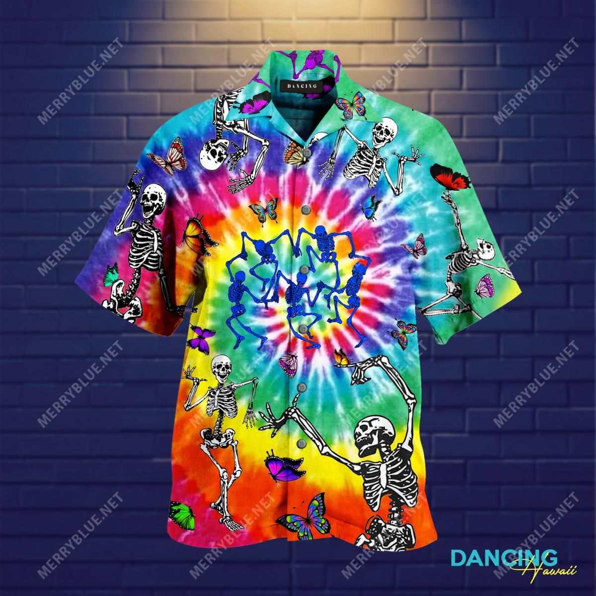 Amazing Dancing Skeletons Aloha Hawaiian Shirt Colorful Short Sleeve Summer Beach Casual Shirt For Men And Women