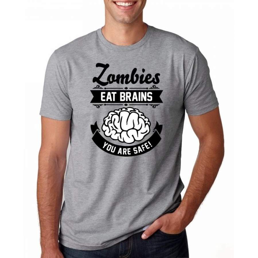 Zombies Eat Brains letter Men T-shirts summer casual funny cotton t shirt men streetwear Tshirt harajuku top tee men clothes