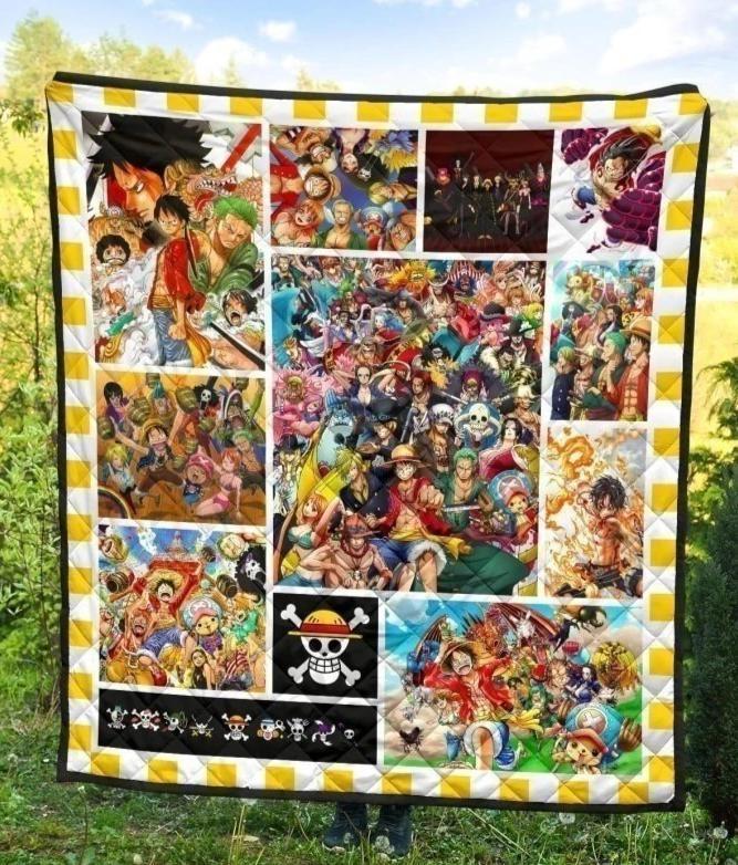 One Piece Straw Hat Pirates Anime Quilt Blanket For Fan TT06