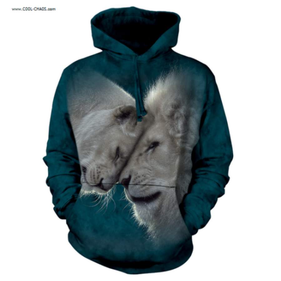 White Lion Hoodie / Navy Hooded Sweatshirt