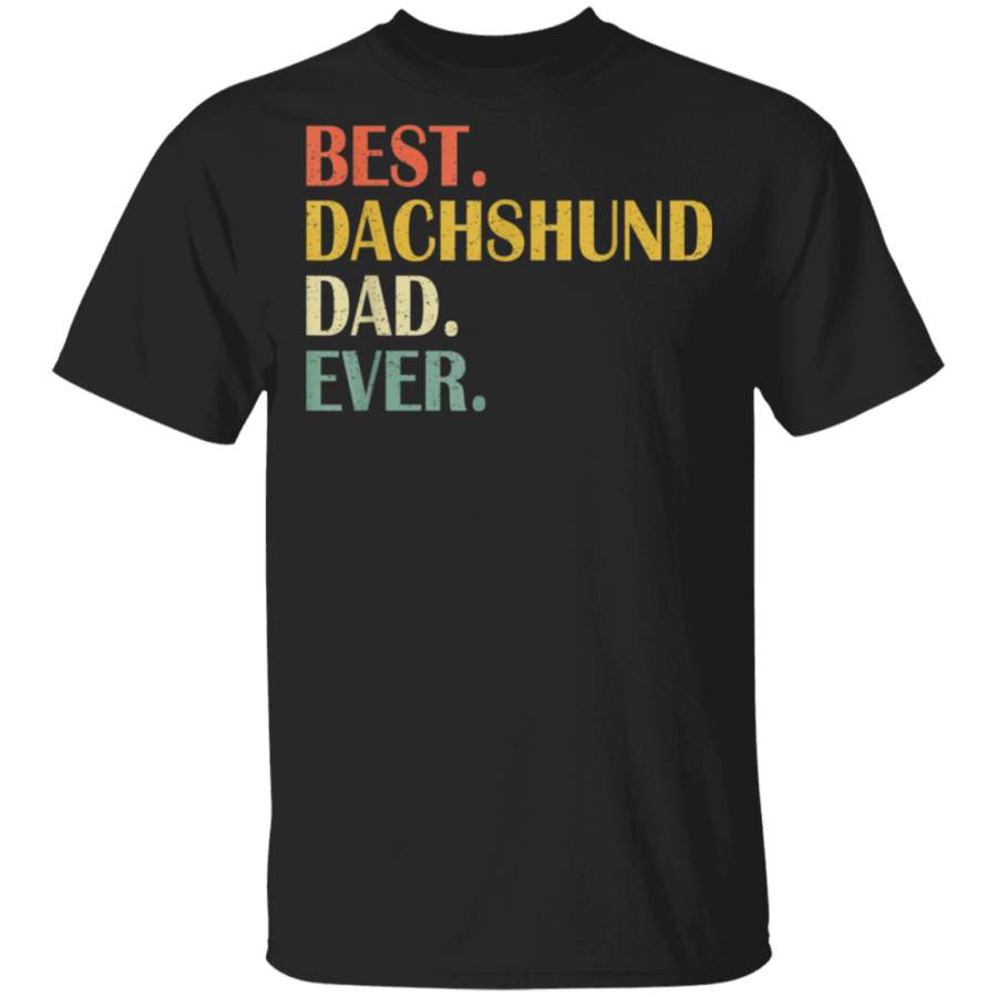 Vintage Mens Best Dachshund Dog Dad Ever Fathers Day Gifts TShirt