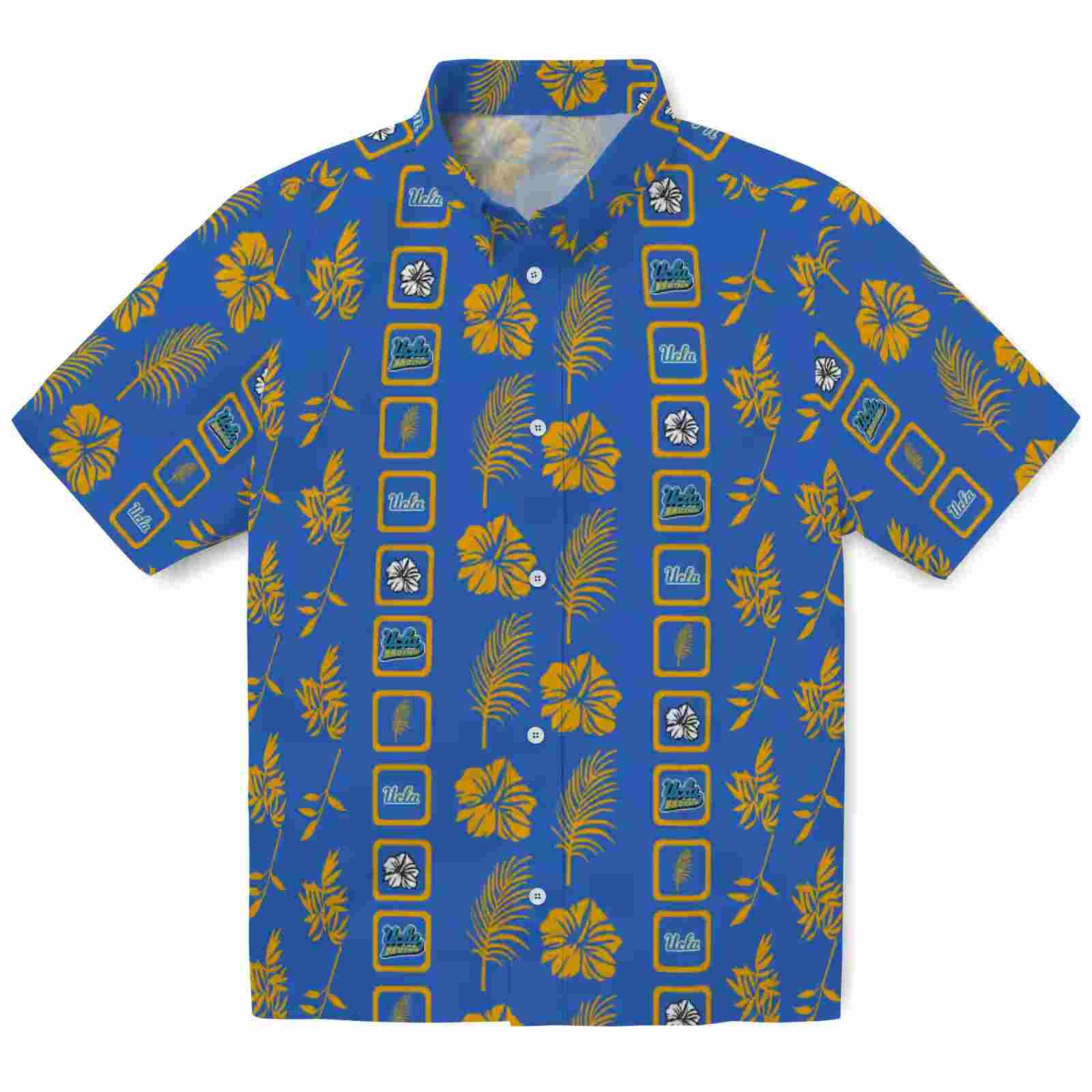 Ucla Bruins Framed Floral Blue Hawaiian Shirt