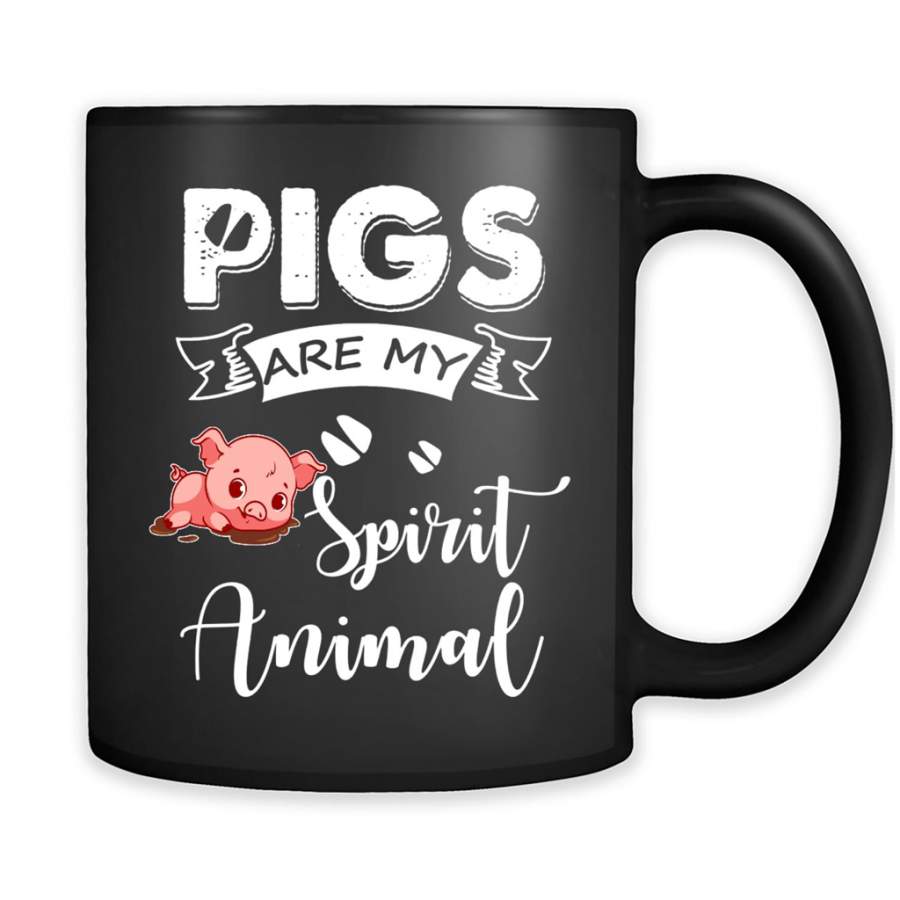 Pigs Are My Spirit Animal – Full-Wrap Coffee Black Mug