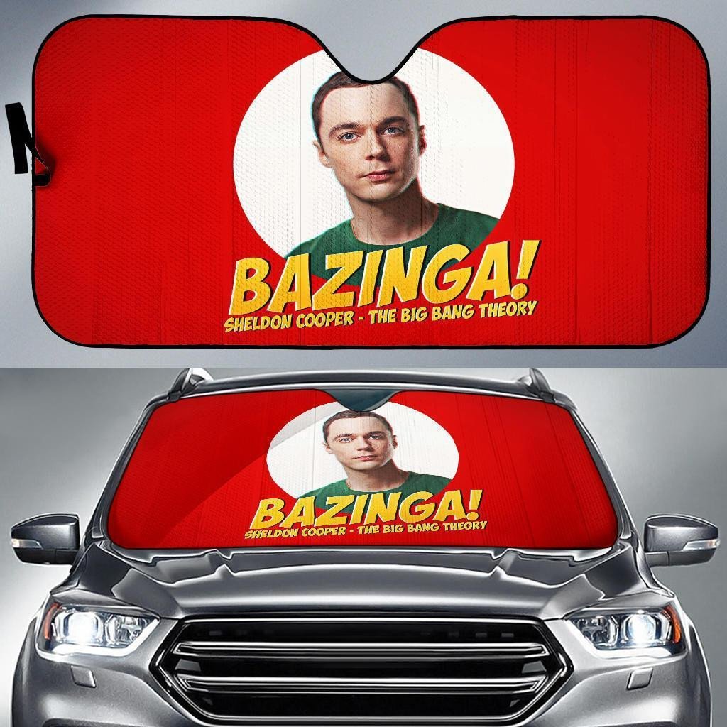 Sheldon Cooper Car Sun Shade 3D Printed In Red Background