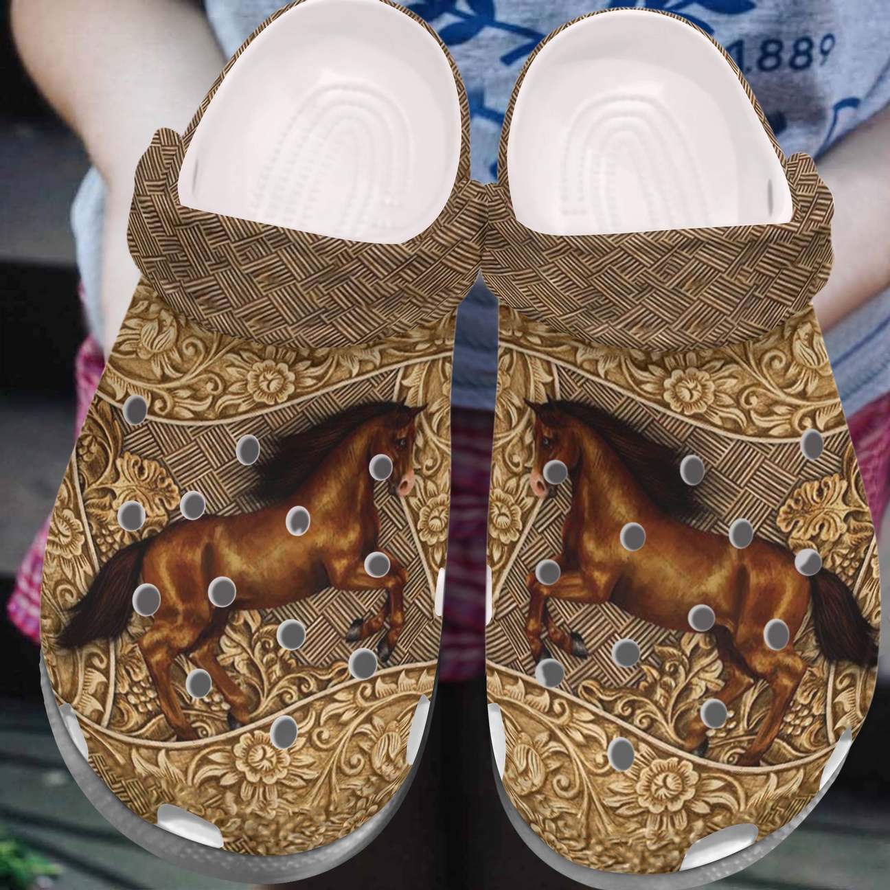 Horse Personalized Clog, Custom Name, Text, Color, Number Fashion Style For Women, Men, Kid, Print 3D I Love Horses 3