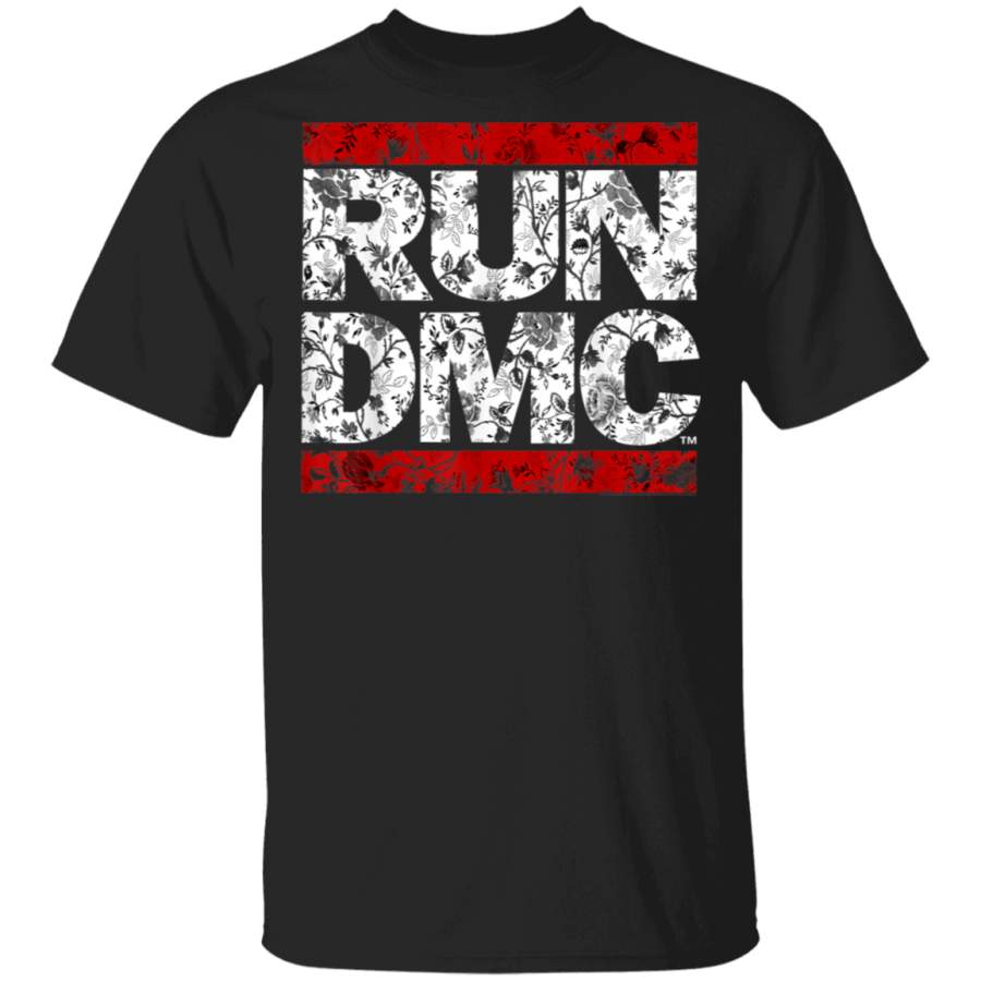 Run DMC Official Floral Red Logo  TShirt