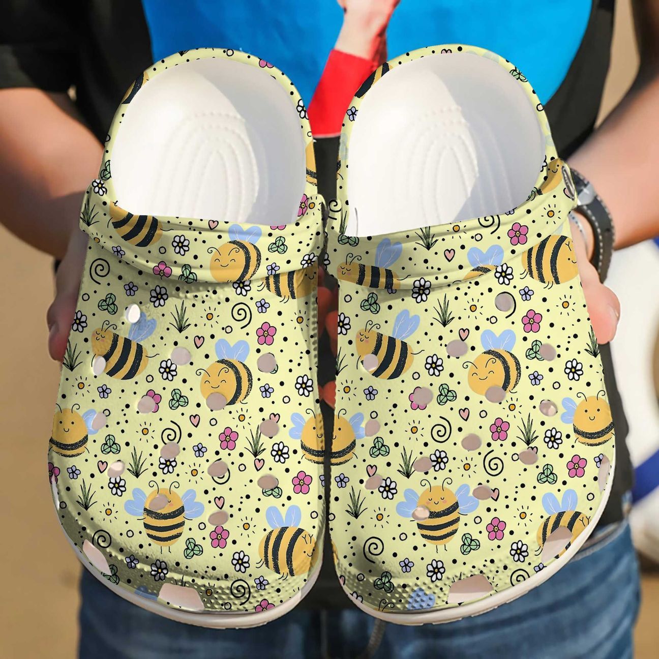 Bee Personalized Clog, Custom Name, Text Lovely, Fashion Style For Women, Men, Kid, Print 3D