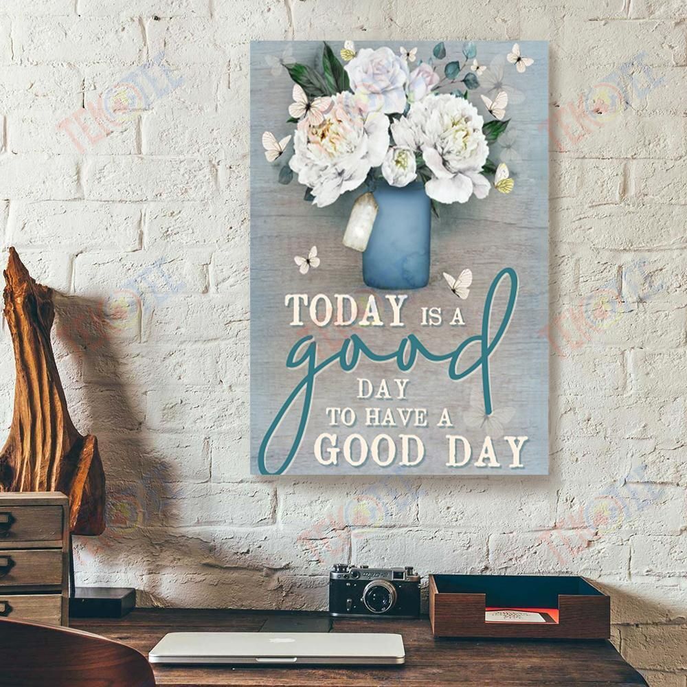 Canvas Painting Today Is A Good Day To Have A Good Day Butterfly Vertical Canvas Wall Art Beautiful Living Room Bedroom Bathroom Home Decoration