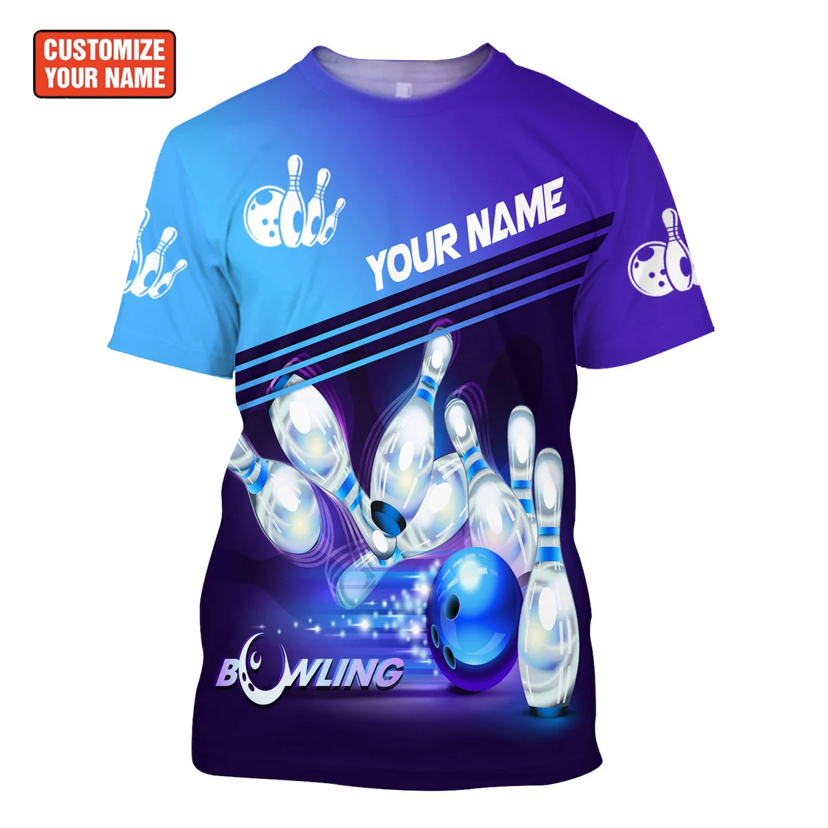 Bowling Custom Shirt Blue Bowling Shirt Team Uniform Player