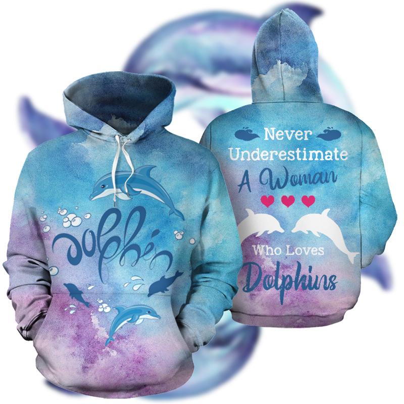 Dolphin Lovers Christmas Gift All-Over Print Products- Combo Hoodie-Legging-Lan1