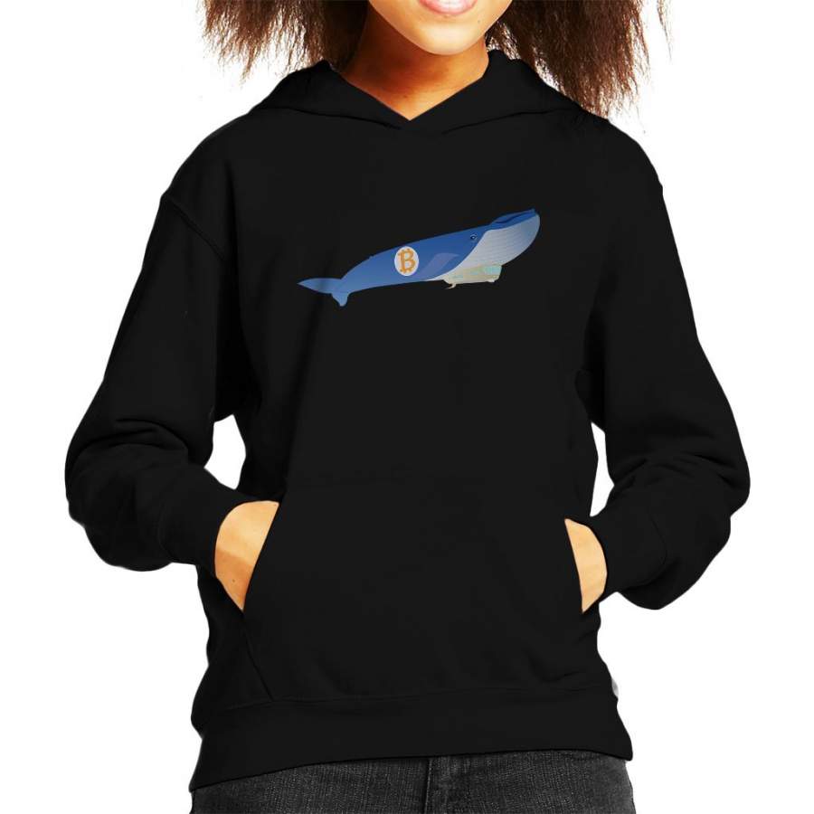 Bitcoin Whale Blimp Flying High Kid’s Hooded Sweatshirt