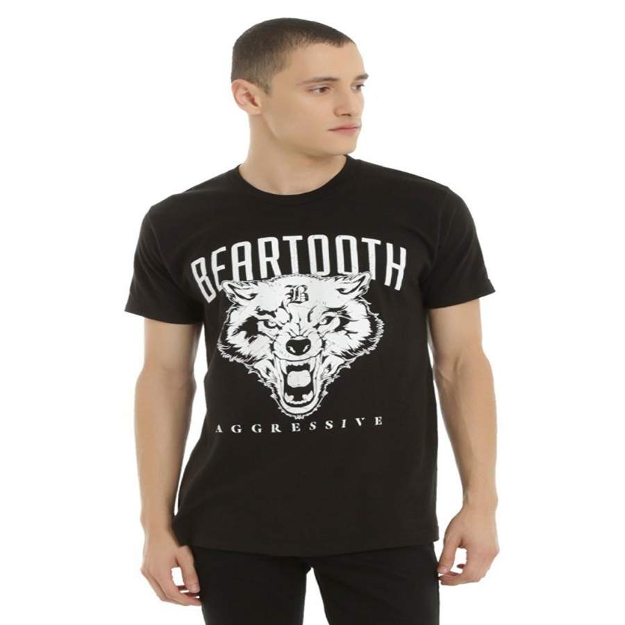 YPS Men Fashion shirt Printed T-shirt Beartooth Agressive Wolf Logo T-Shirt short sleeve shirt