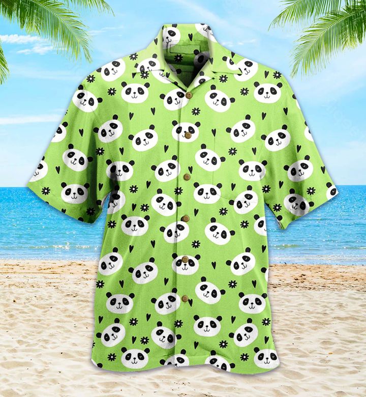 Panda Green 3D Hawaiian Shirt