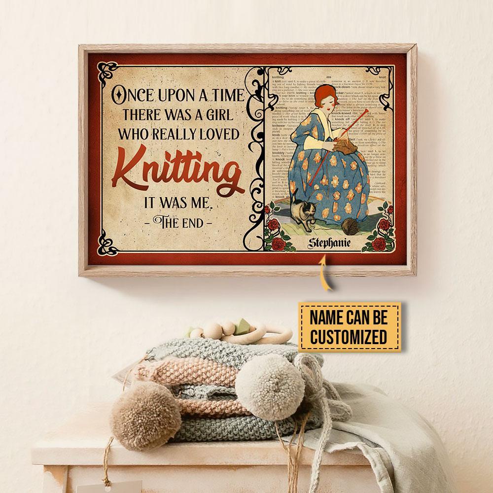 Aeticon Gifts Personalized Knitting Once Upon A Time Canvas Mom Dad Gift Home Decor