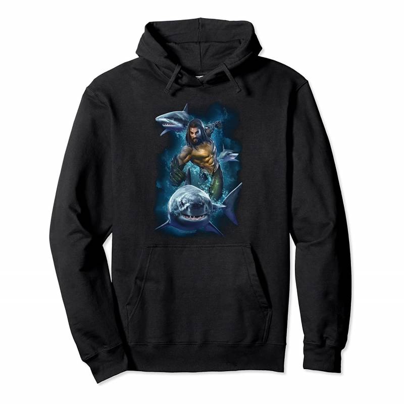 Aquaman Movie Swimming with Sharks Pullover Hoodie, T Shirt, Sweatshirt