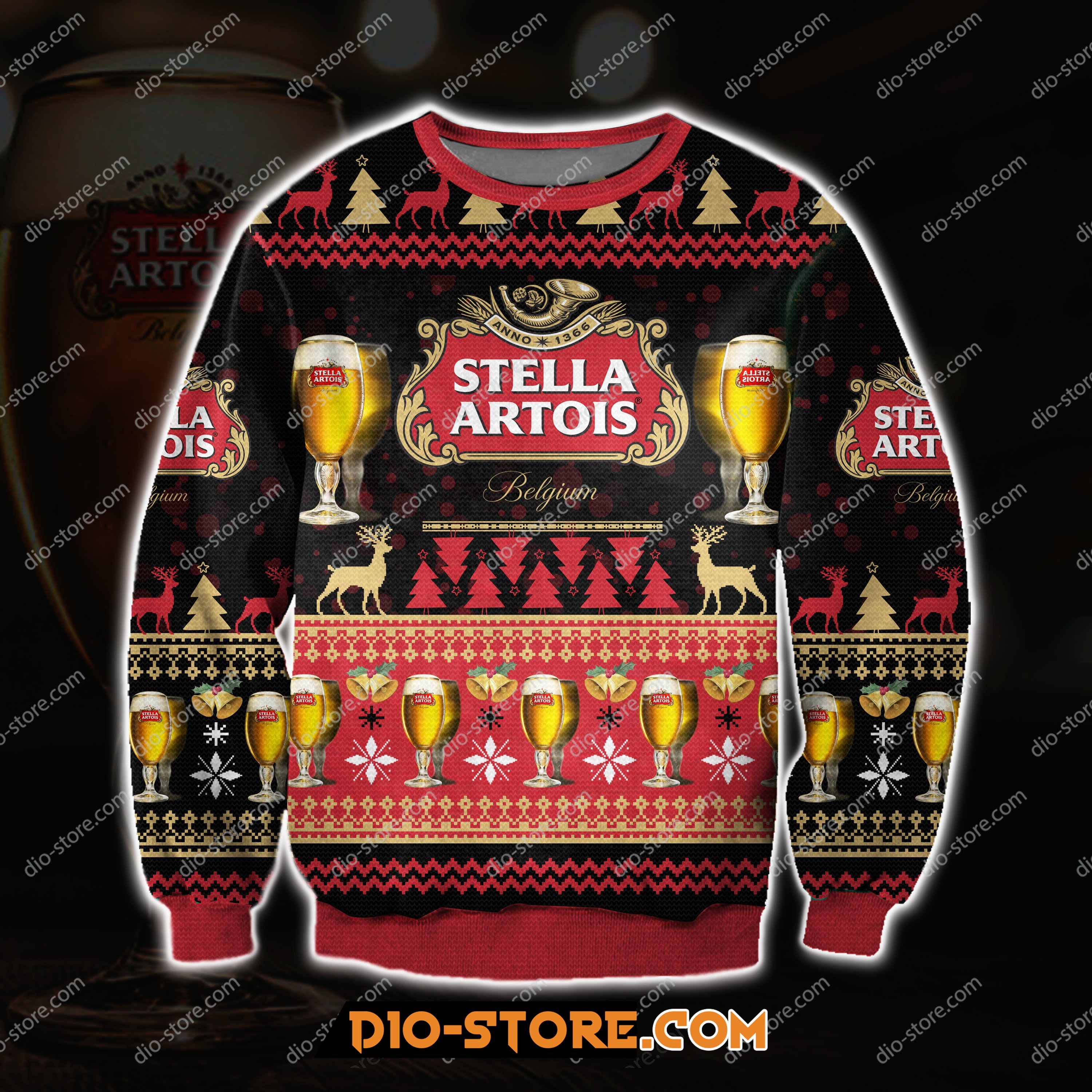 Stella Artois Beer 3D All Over Print Ugly Christmas Sweatshirt Hoodie All Over Printed Cint10335