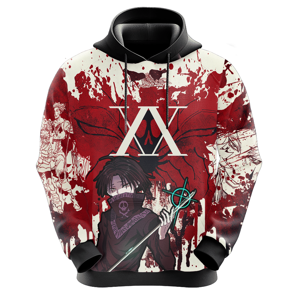 Hunter X Hunter Hoodie Feitan Portor Xx Red White Hoodie Hunter X Hunter Merch Anime Hoodie Adult Full Print