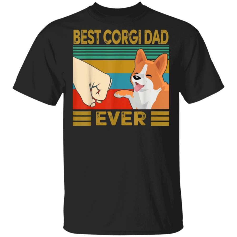 Vintage Best Dog Corgi Dad Ever Bump Funny Gifts For Women TShirt