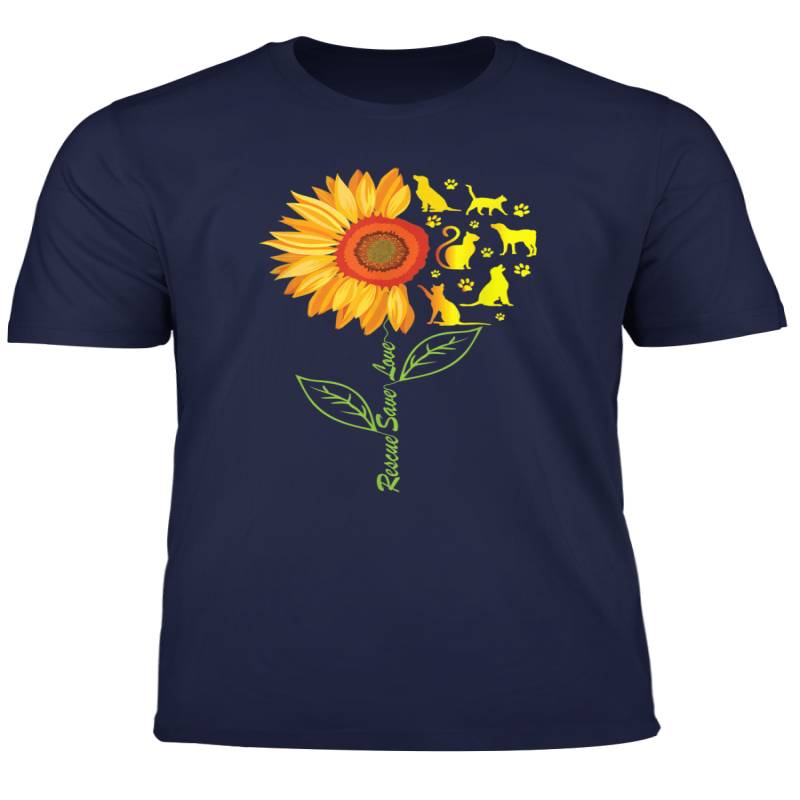 Rescue Save Love Pet Animal Shelter Sunflower Gift T Shirt