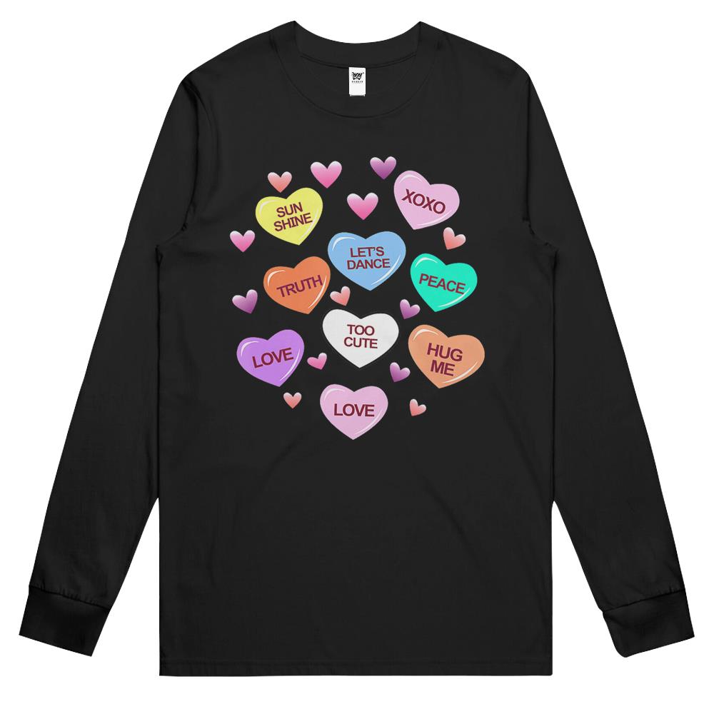 Valentine Candy Heart Shirt Men Women & Valentines Long Sleeve T Shirts