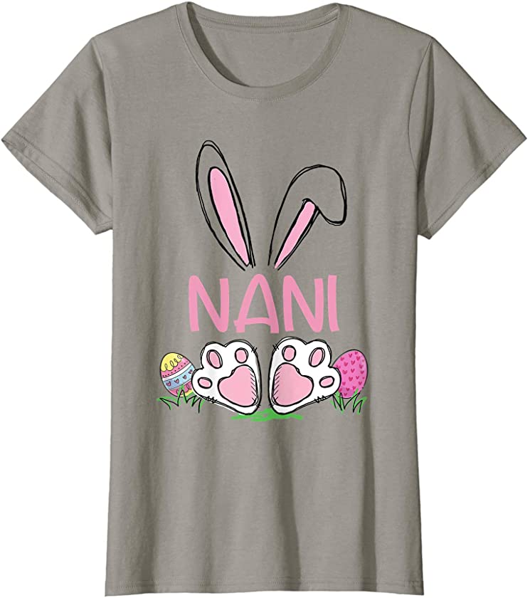 Womens Nani Bunny Easter Eggs Matching Family Easter Gifts T-Shirt