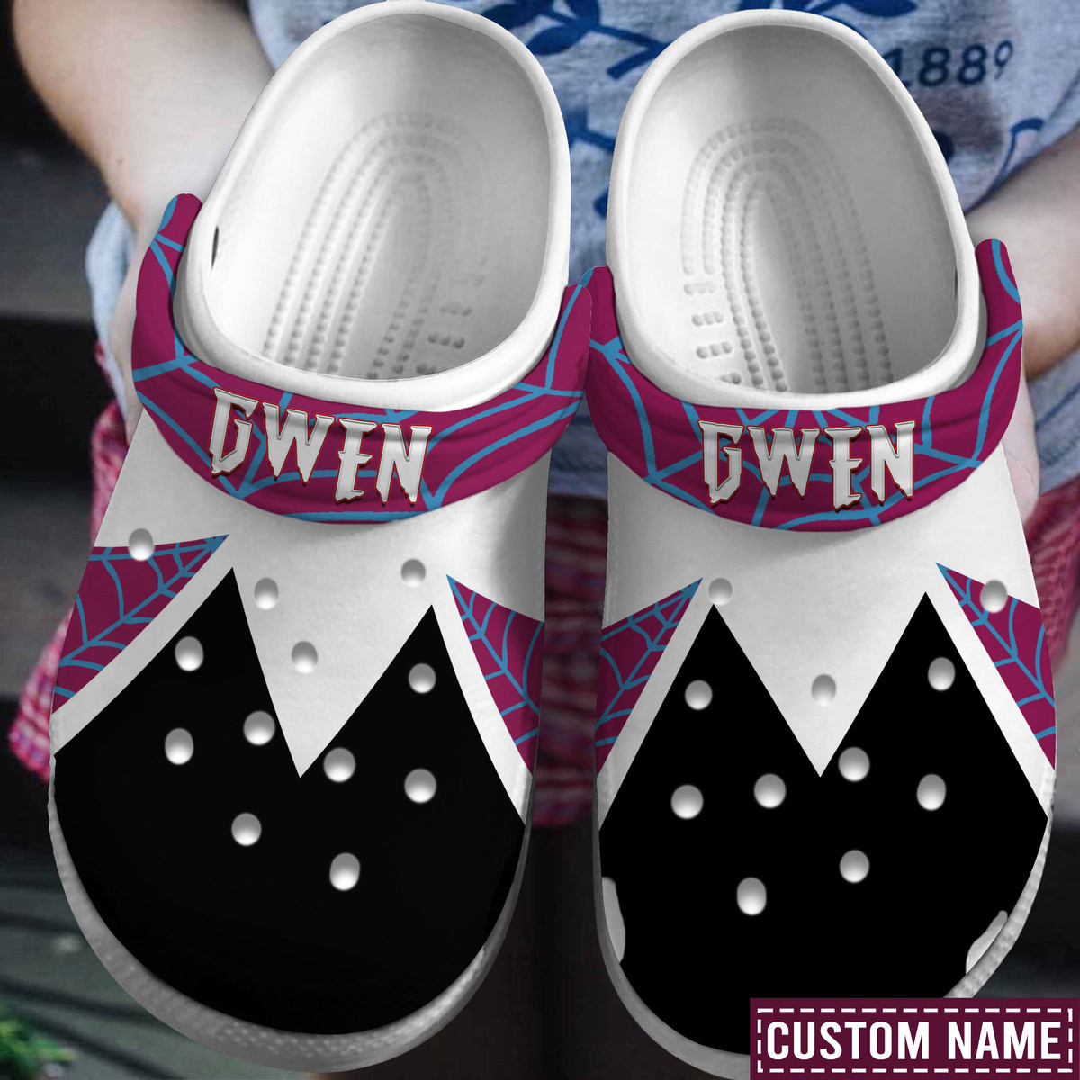 Premium Spider Gwen Comic Crocs Crocband Clogs Shoes Comfortable For Men Women and Kids