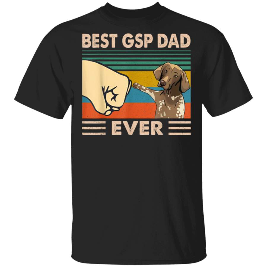 Vintage Best GSP Dad Ever Bump Fit Funny Dog Lover Gift T-Shirt