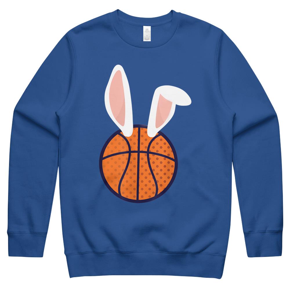 Basketball Easter Rabbit Bunny Crewneck Sweatshirt