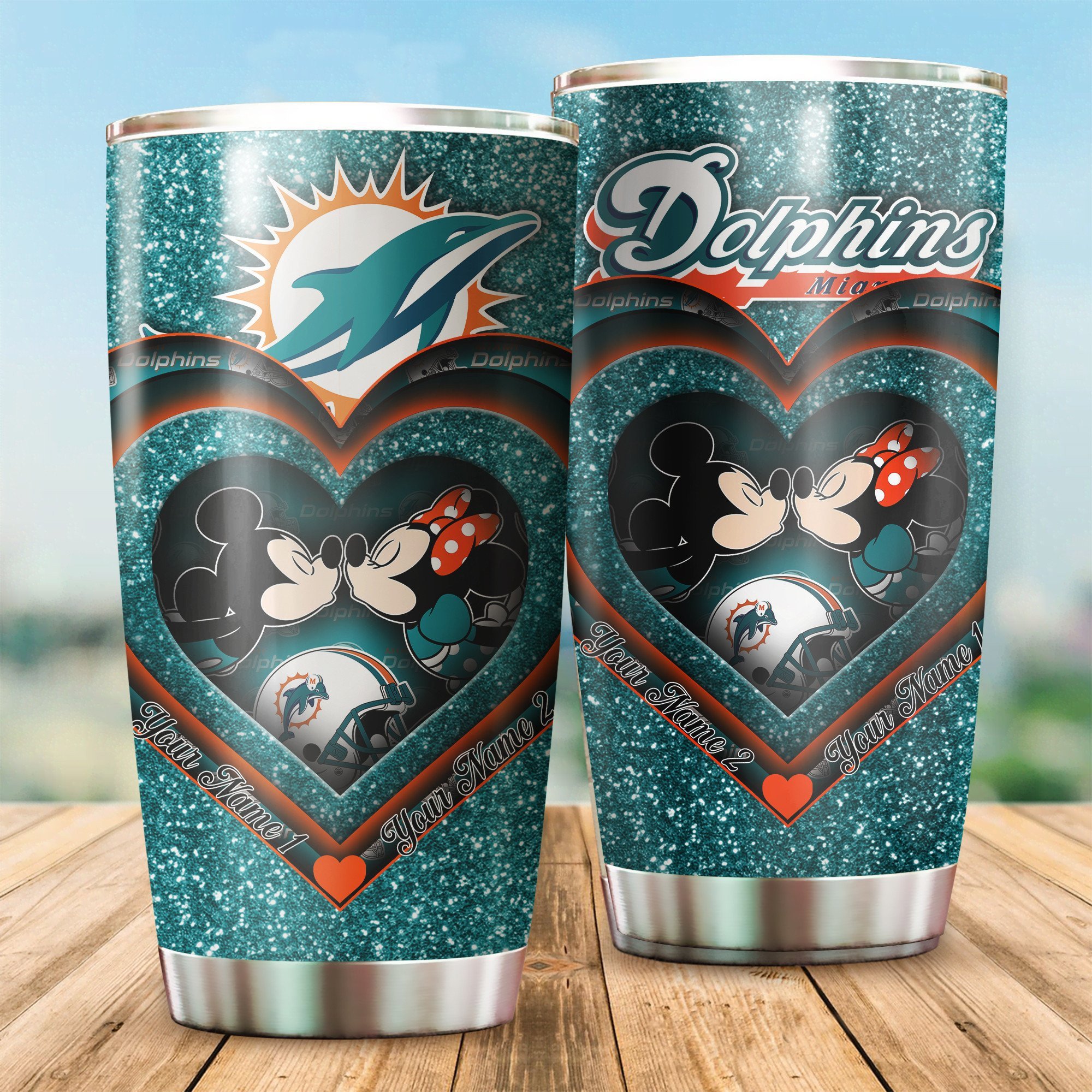 Miami Dolphins Custom Name Tumbler Bg280