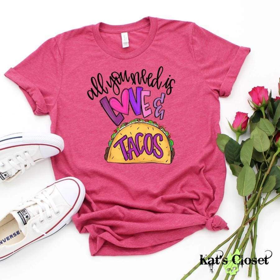 All You Need Is Love & Tacos Custom Graphic T-Shirt