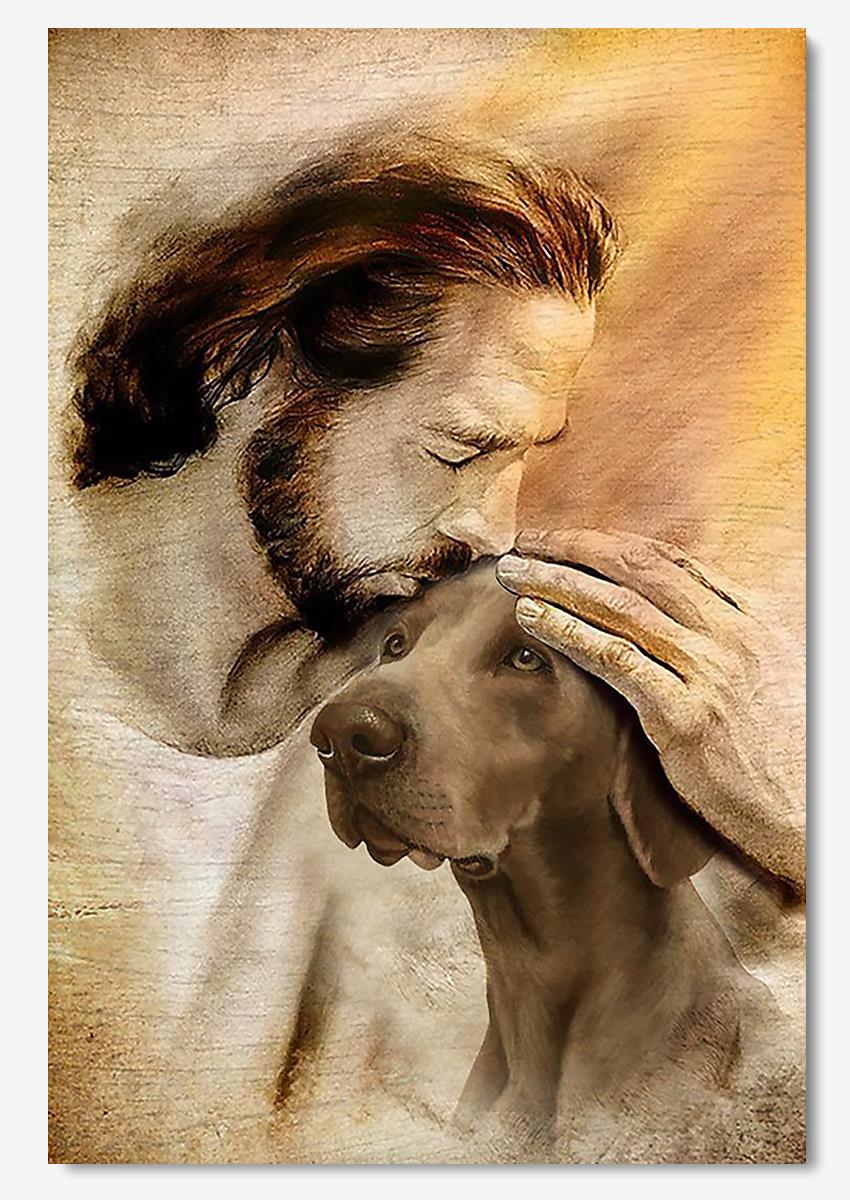 God Hug Retriever Dog God Wall Art For Home Decor Dog Lover Gift Poster