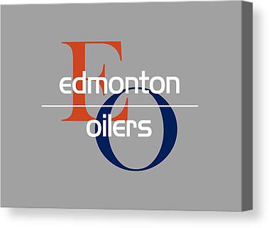 Edmonton Oilers T Shirt Letter And Team Abstract Art 1 Joe Hamilton Canvas Print