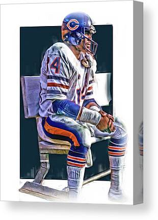 Walter Payton Chicago Bears Oil Art Joe Hamilton Canvas Print