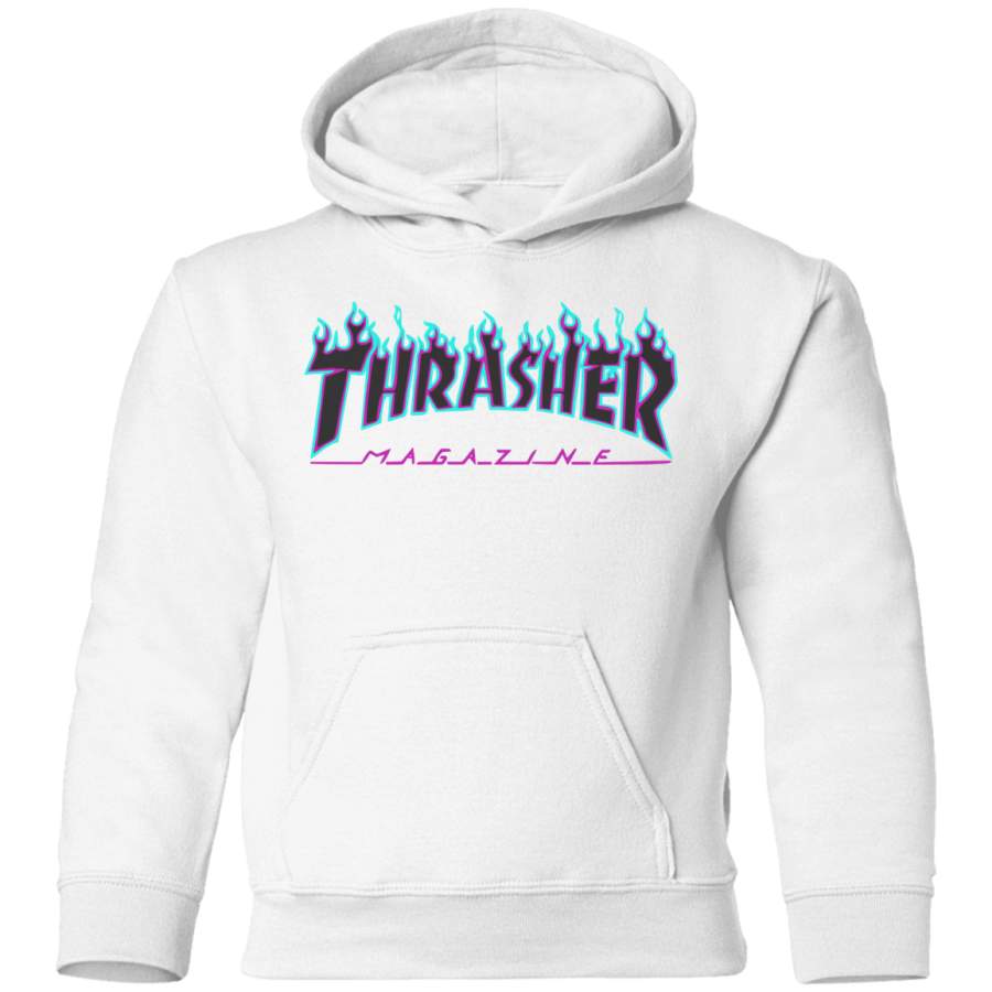 Thrasher puple flame Logo Toddler Pullover Hoodie