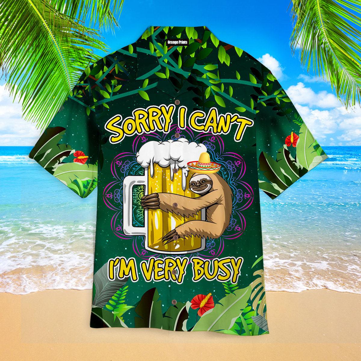 Lazy Sloth Loves Beer Aloha Hawaiian Shirts For Men & For Women | Wt2190