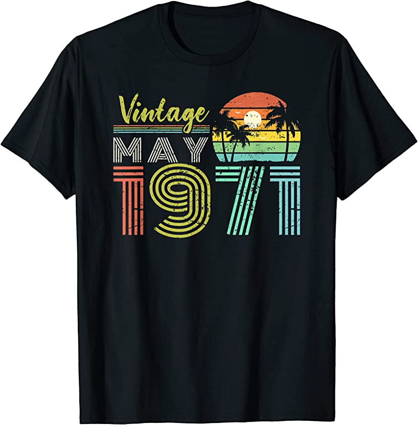 50th Birthday Vintage May 1971 Fifty Years Old T-Shirt