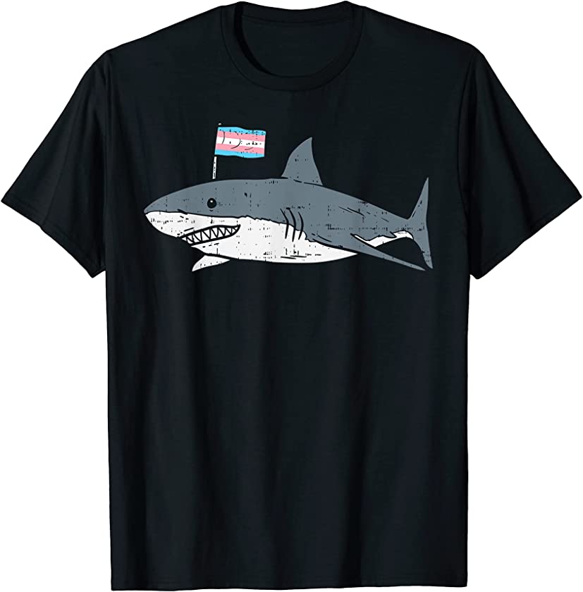 Shark Transgender Flag Trans Pride LGBT Animal Lover Gift T-Shirt