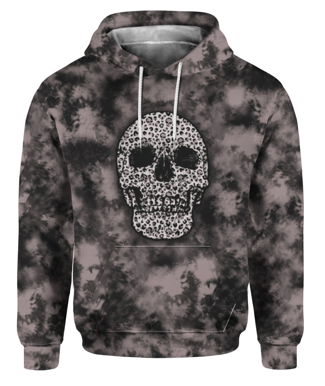 Skull Leopard Skin Wine Camo Pattern Hoodie Full Printed