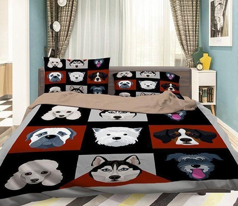 3D Animal Head Dogs Printed Bedding Set Bedroom Decor