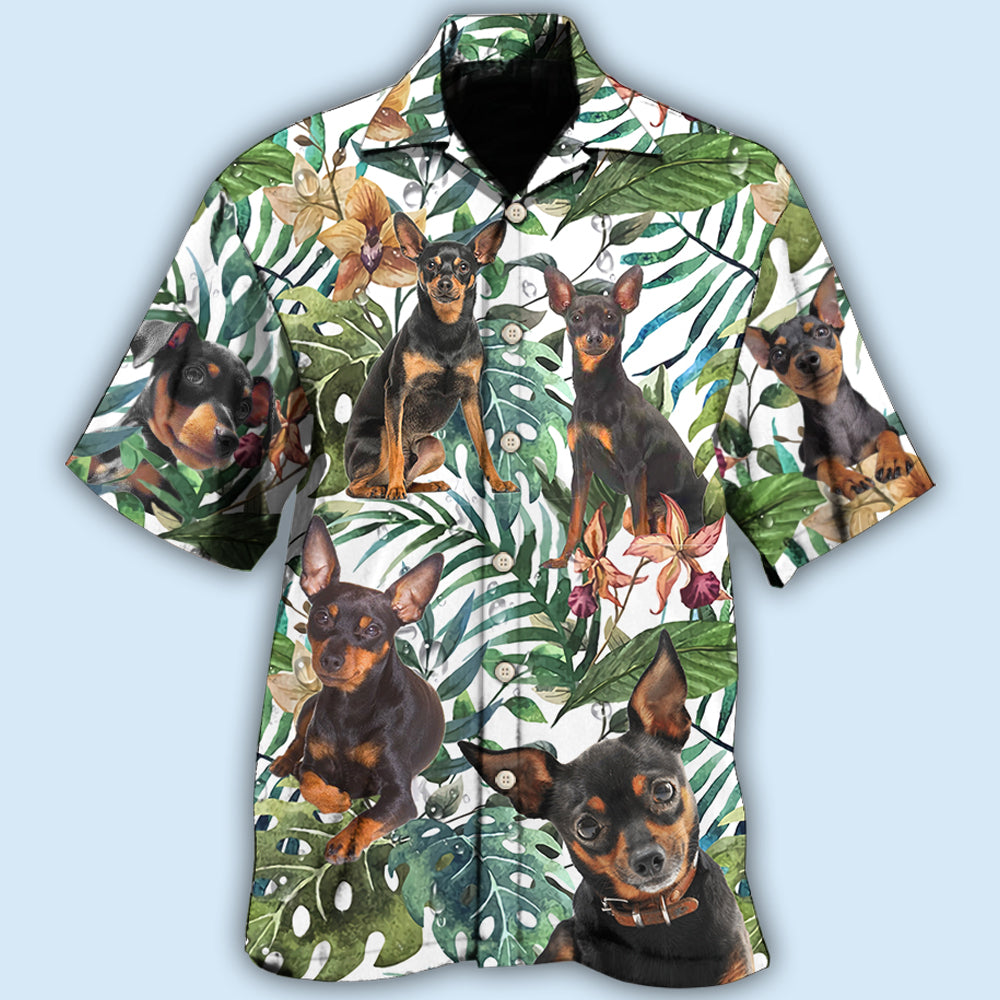 Miniature Pinscher Dog Tropical Leaf Hawaii Shirt Ha26547