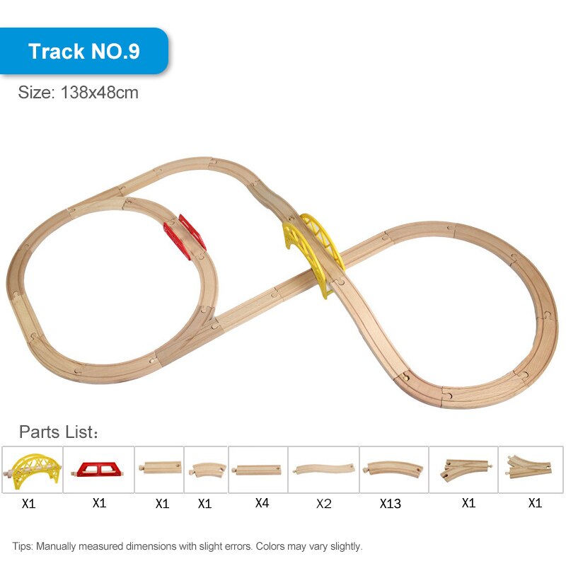 Wooden Train Track Set Compatible with All Major Brands Toys For Children Wooden Railway Toy DIY Road Accessories Toy Kids Gift alx