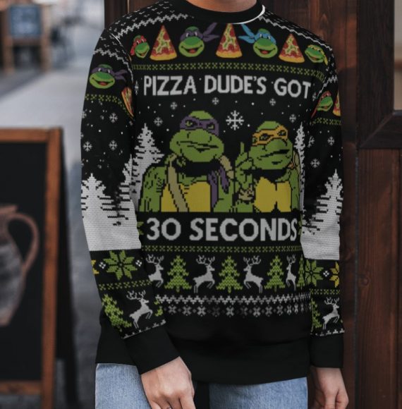 Tmnt Teenage Mutant Ninja Turtles Pizzas Dude Got 30S Ugly Christmas Sweater Hg