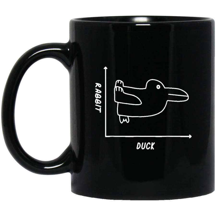 Duck Rabbit Graph Black Mug