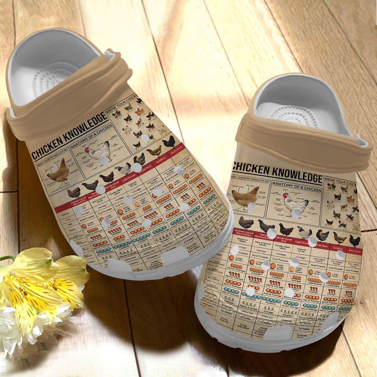 Chicken Personalize Clog, Custom Name, Text, Fashion Style For Women, Men, Kid, Print 3D Chicken Knowledge