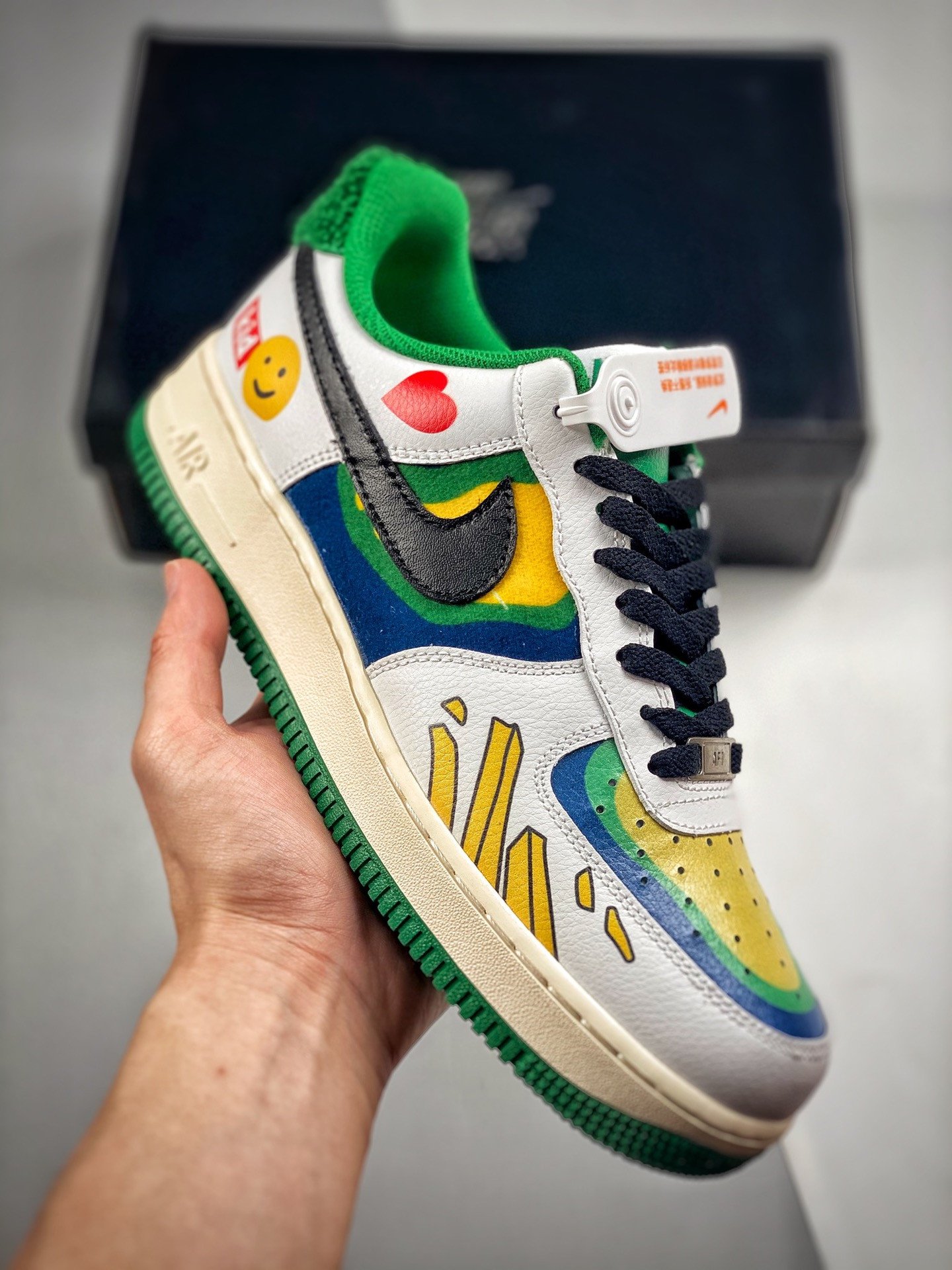 Custom Nike Air Force 1 Custom White Green Yellow 5341021